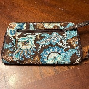 Vera Bradley wallet / wristlet retired “Java blue and brown”